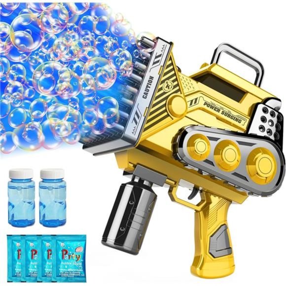 Bubble Guns Bubbles Maker Blower Machine Blaster,80 Holes Automatic Engineer - Picture 1 of 6